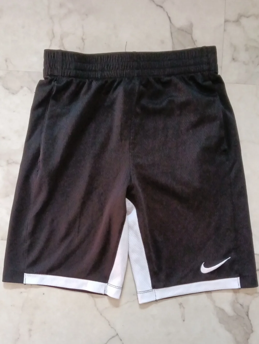 Nike Kids Black Athletic Shorts with White Trim